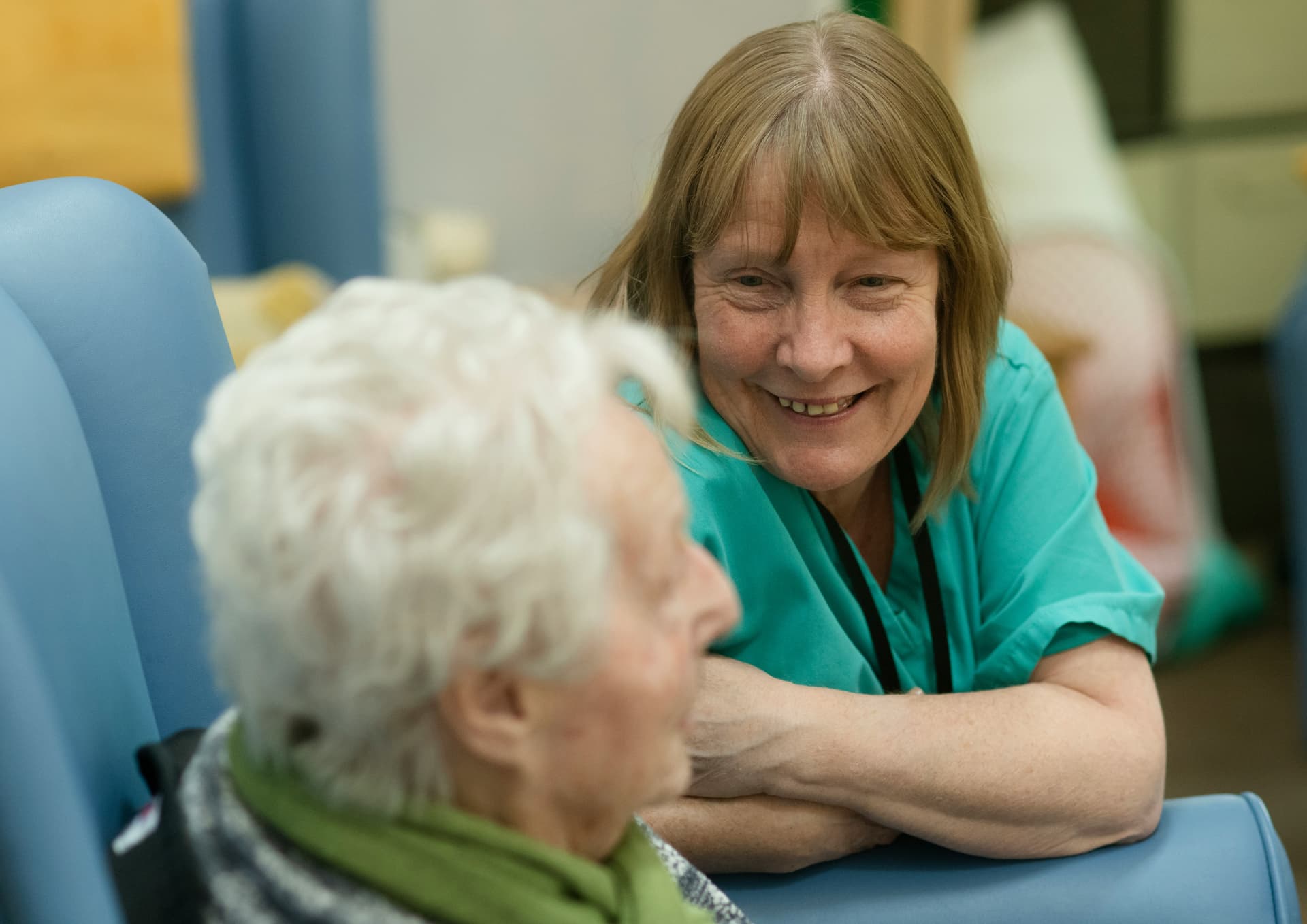 Caregiver supporting resident